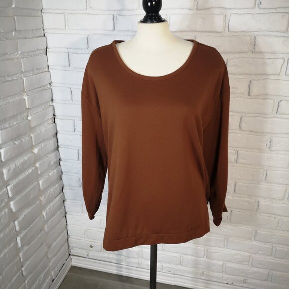 The Original Muk Luks Ladies Size 1X Copper Color Fleece Lined Sweat Top - Picture 1 of 11